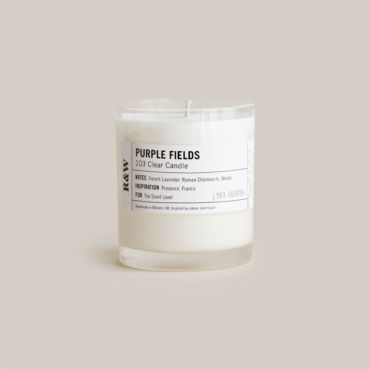 Purple Fields Clear Candle