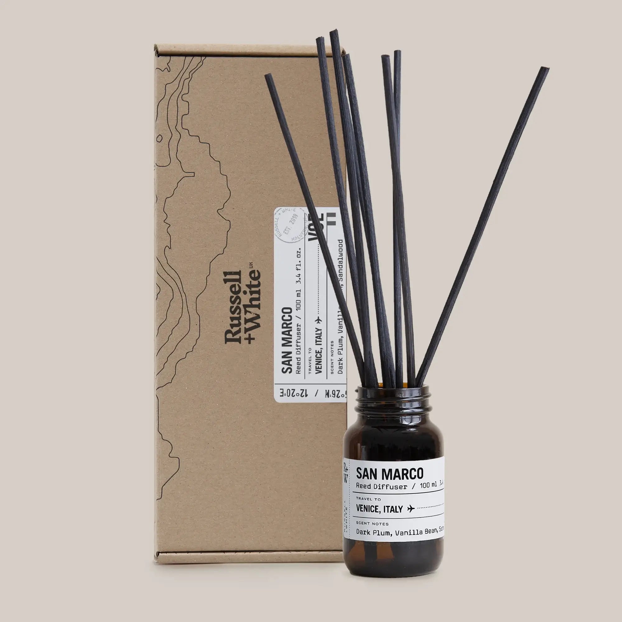 Russell + White | San Marco Reed Diffuser | Deep Luxurious Aroma | 100 mL